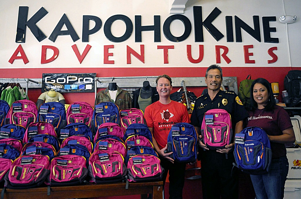 KapohoKine Adventures Gives Backpacks To HOPE Big Island Now
