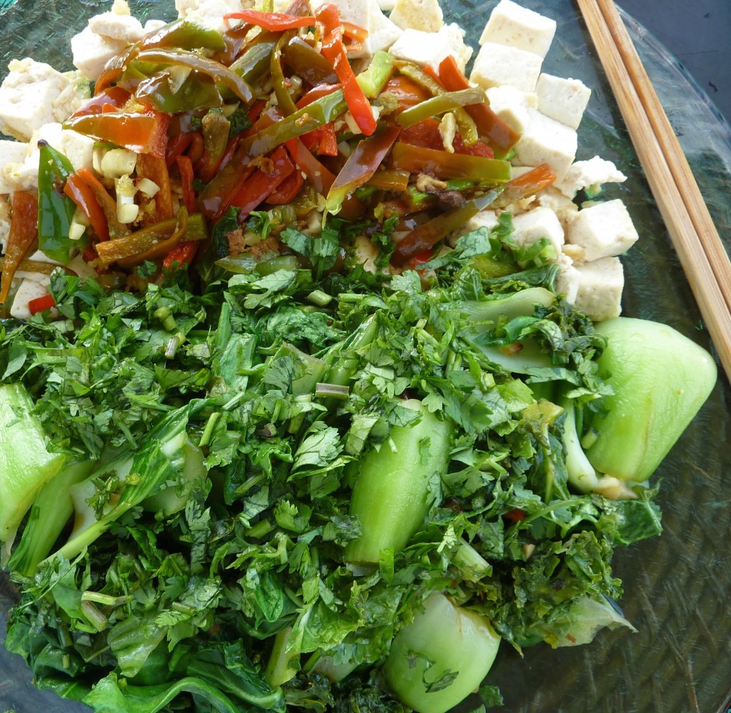 RECIPE Stir Fried Leafy Greens, Red Pepper, Tofu Big Island Now