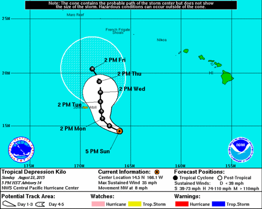 5 p.m. Update: Kilo Track Shifts Away From Islands : Big Island Now
