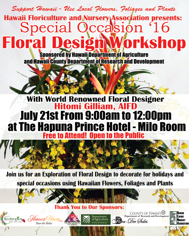 Floral Design on July 21 Big Island Now