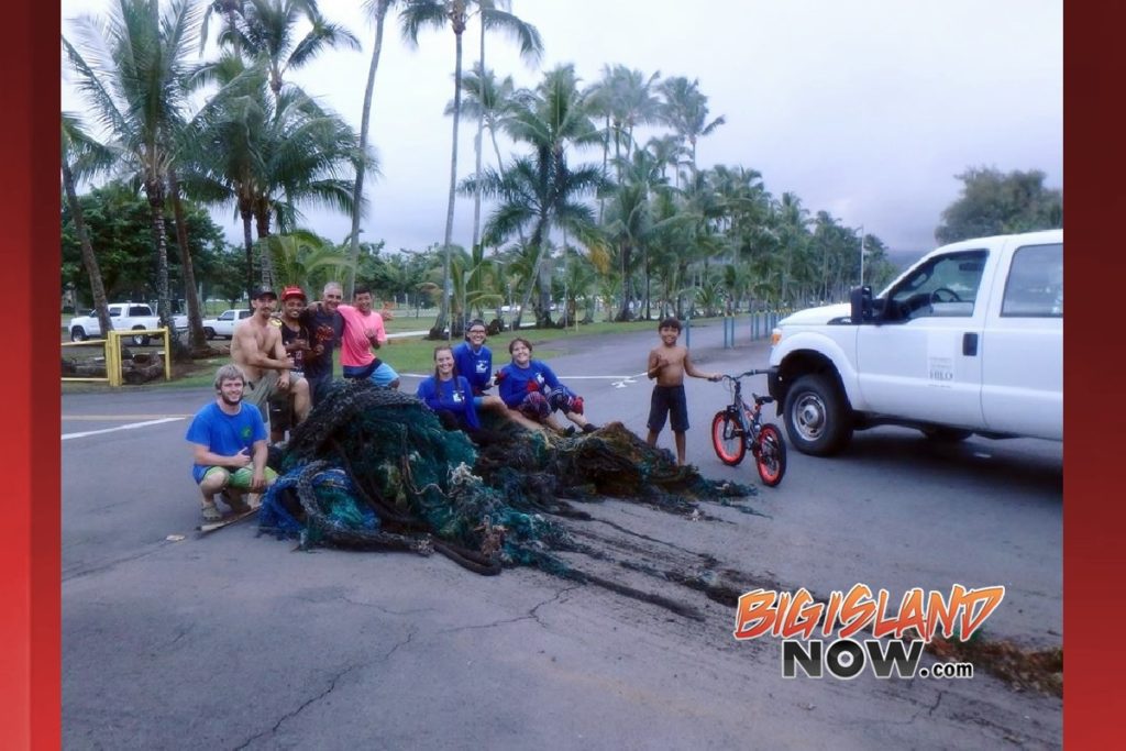 Massive Fishing Net Bundle Removed from Hilo Bay Big Island Now