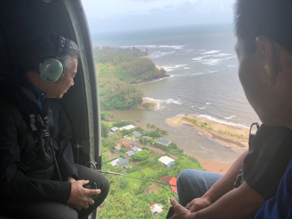 PHOTOS Gov., Kaua‘i Mayor Survey Flood, Landslide Damage Big Island Now