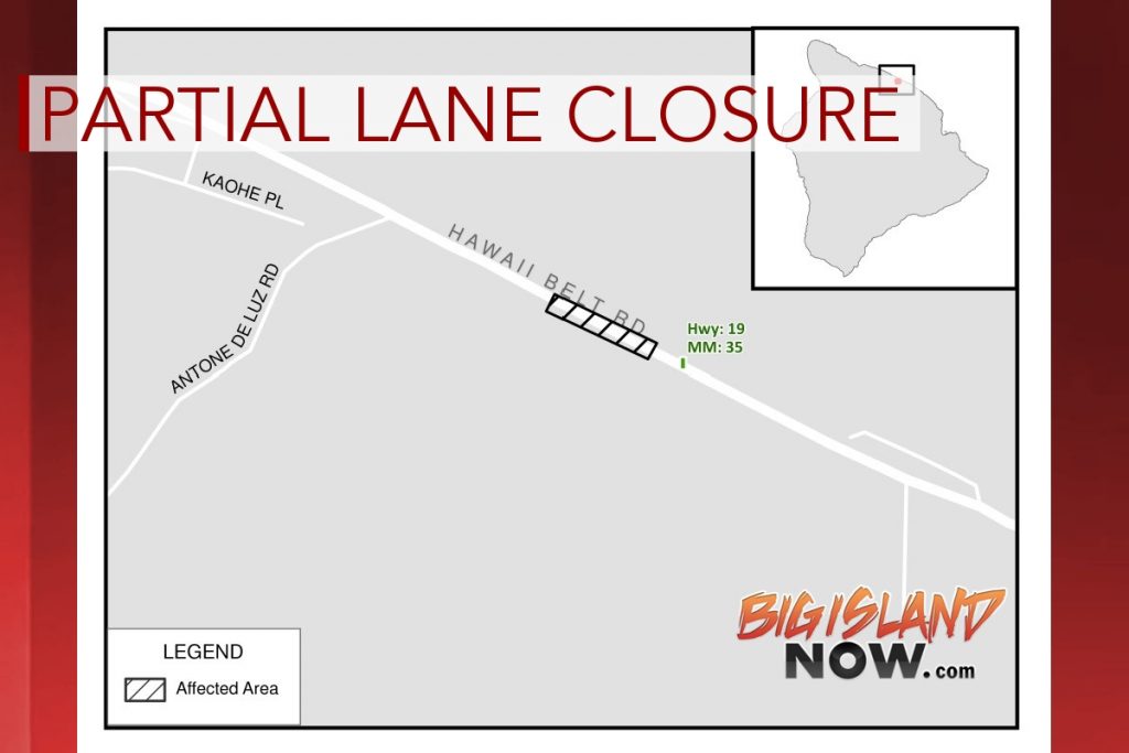 Partial Lane Closure Planned for Hawai‘i Belt Road on April 12 : Big ...