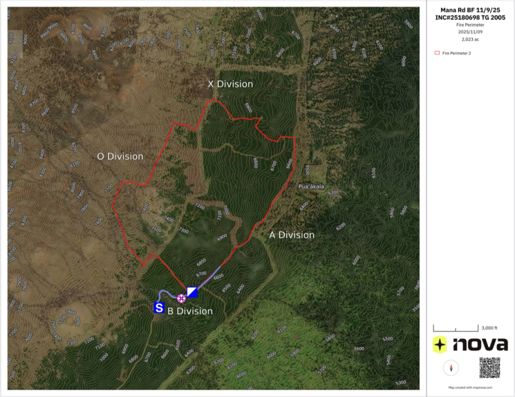 Mana Road Fire Map 2025 (County of Hawai'i)