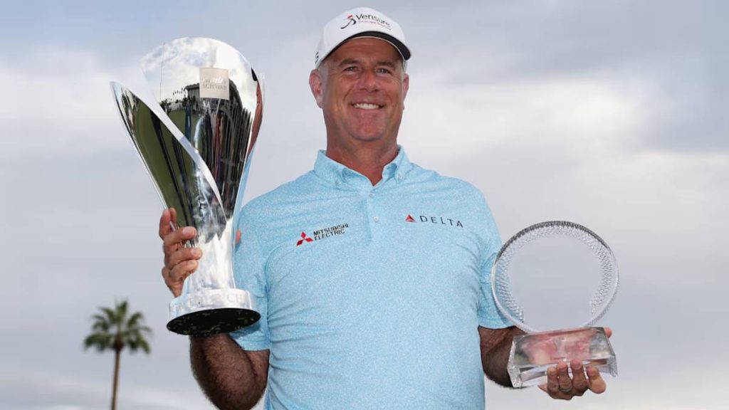 Stewart Cink, winner of the 2025 Charles Schwab Cup, is among the favorites at the season-opening Mitsubishi Electric Championship at Hualālai on the Big Island. (Photo Credit: PGA Tour Champions)