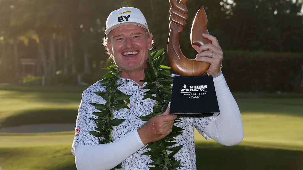 Ernie Els of South Africa won the 2025 Mitsubishi Electric Championship at Hualālai on Jan. 19, 2025. (Photo Credit: PGA Tour Championship)