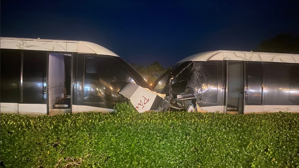 Two trams crashed into each other on Jan. 31, 2026, at Hilton Waikōloa Village resort on the Big Island. (Photo courtesy)