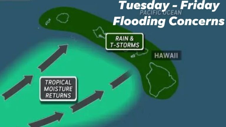 More heavy rain, flooding, thunderstorms looking more and more likely this week for Hawai‘i