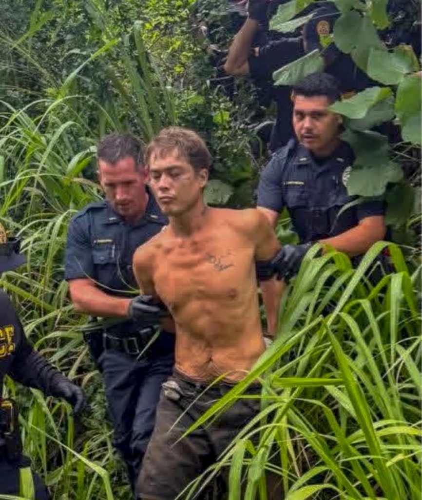 Jacob Baker was taken into custody around 2:45 p.m. on Thursday, May 28, 2026, after a multiple day manhunt. (Photo Credit: Jeff Regan)