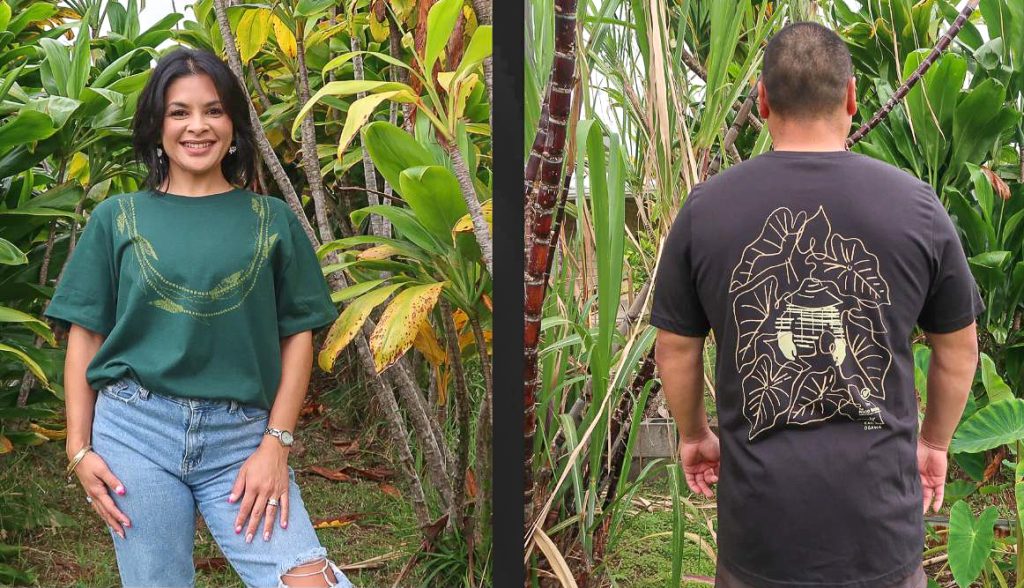 The designs created by Kailah Ogawa for the collaboration between Aloha Grown and The Hawaiʻi Island Food Basket.