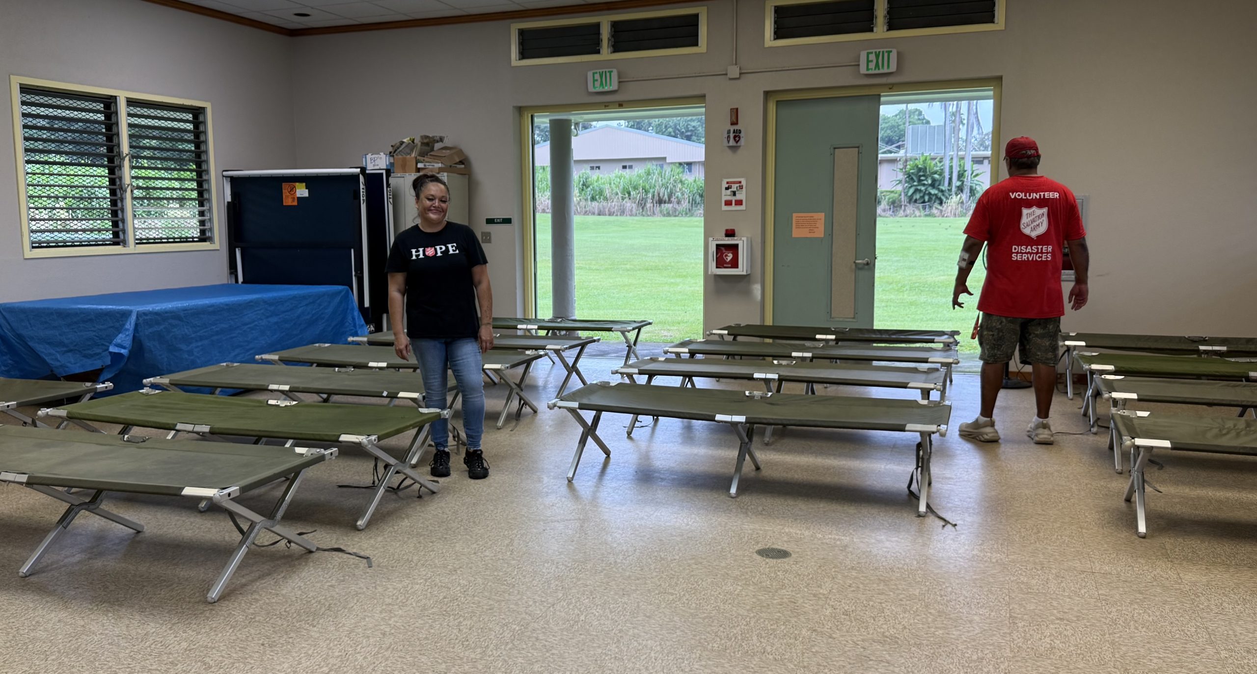A building provided by Hawai‘i County served as a temporary shelter for guests from The Salvation Army ‘s Hilo Overnight Safe Space, which relocated due to Lala’s hurricane-force winds. (Photo Courtesy: The Salvation Army)