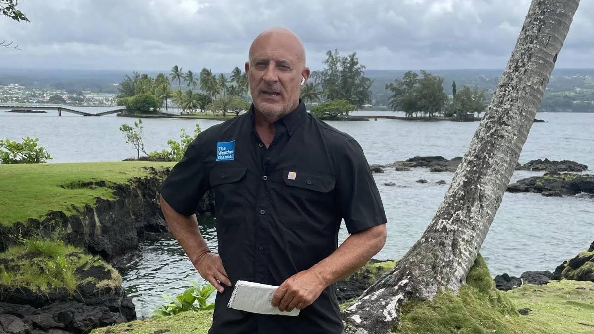 The Weather Channel meteorologist is in Hilo to cover Tropical Storm Lala. (Photo courtesy: The Weather Channel)