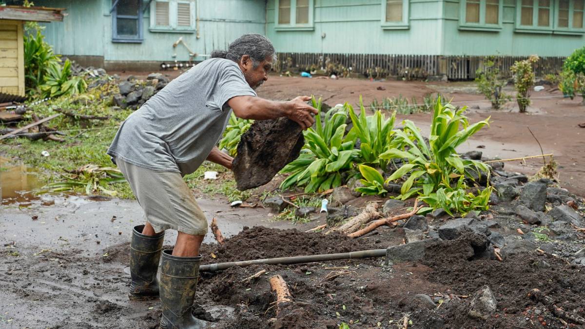 Lala struck in darkness. With no power, no cell service, one Nā‘ālehu resident prayed with her dog