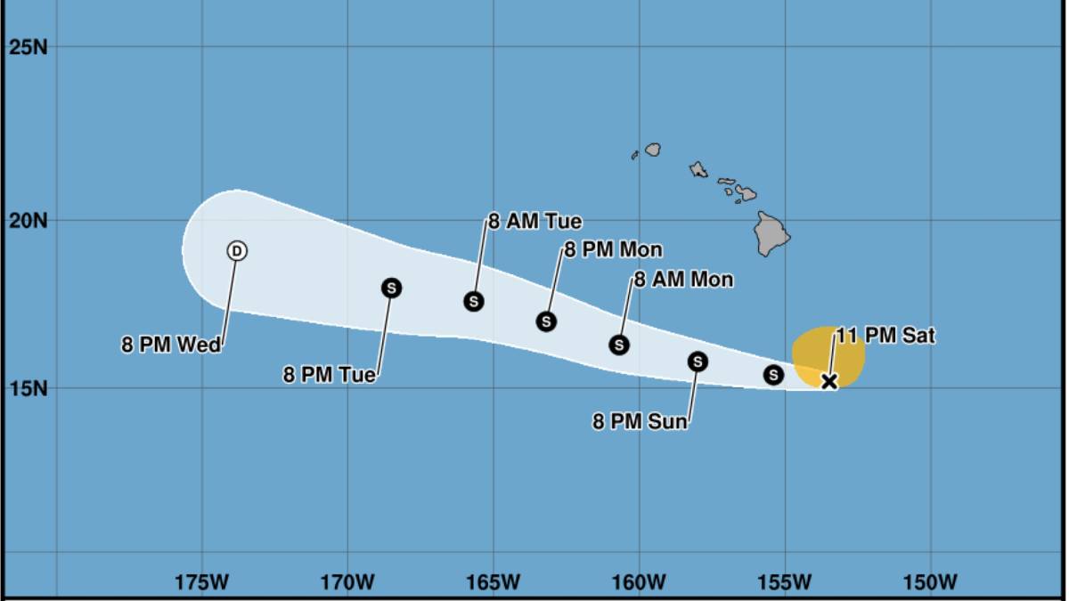 Moke continues holding steady; heavy rainfall, gusty winds expected to begin early this morning on Big Island