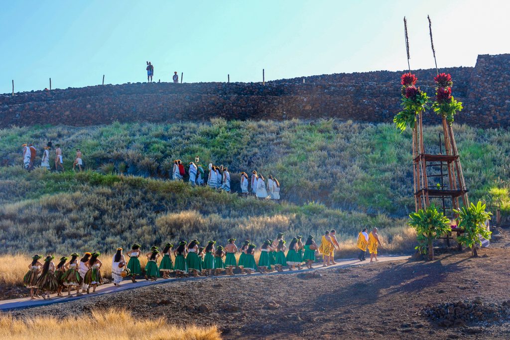 Cultural practitioners share traditional music, hula and  demonstrations at Hoʻokuʻikahi i Puʻukoholā, a free annual Establishment Day Hawaiian Cultural Festival at the Puʻukoholā Heiau National Historic Site. (Photo Courtesy: National Park Service)