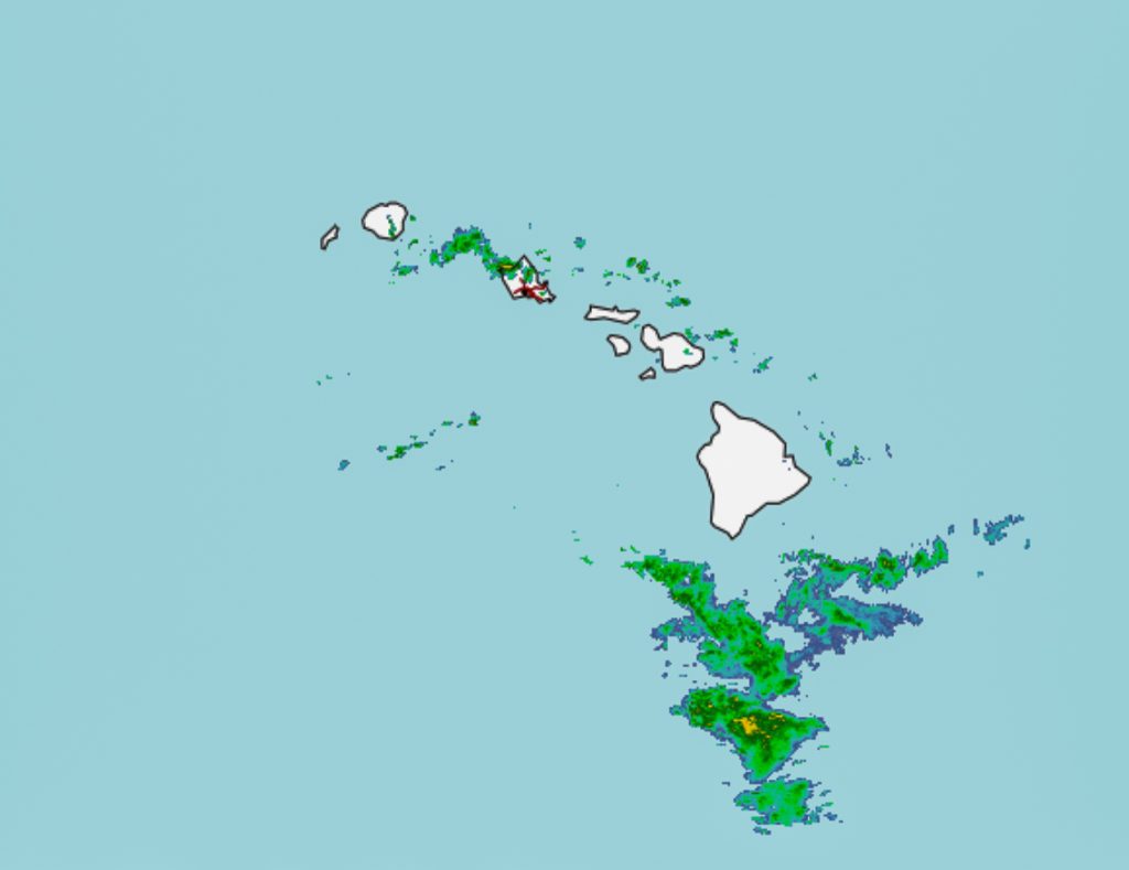Radar at 5:15 a.m. Monday for the Hawaiian Islands. (Map: National Weather Service)