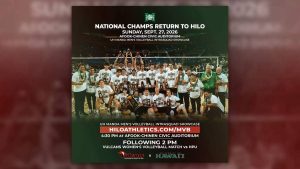 National champ University of Hawaiʻi at Mānoa men’s volleyball returning to Hilo