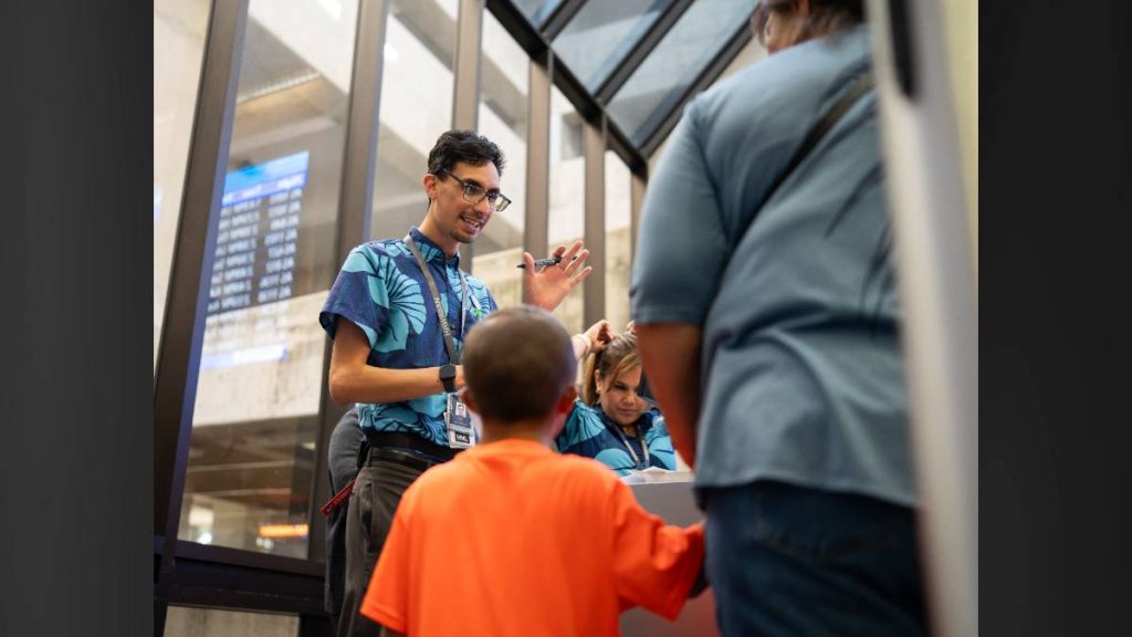 During the practice flight, travelers with disabilities rehearsed every aspect of the air travel experience. (Photo courtesy: Alaska Air Group)