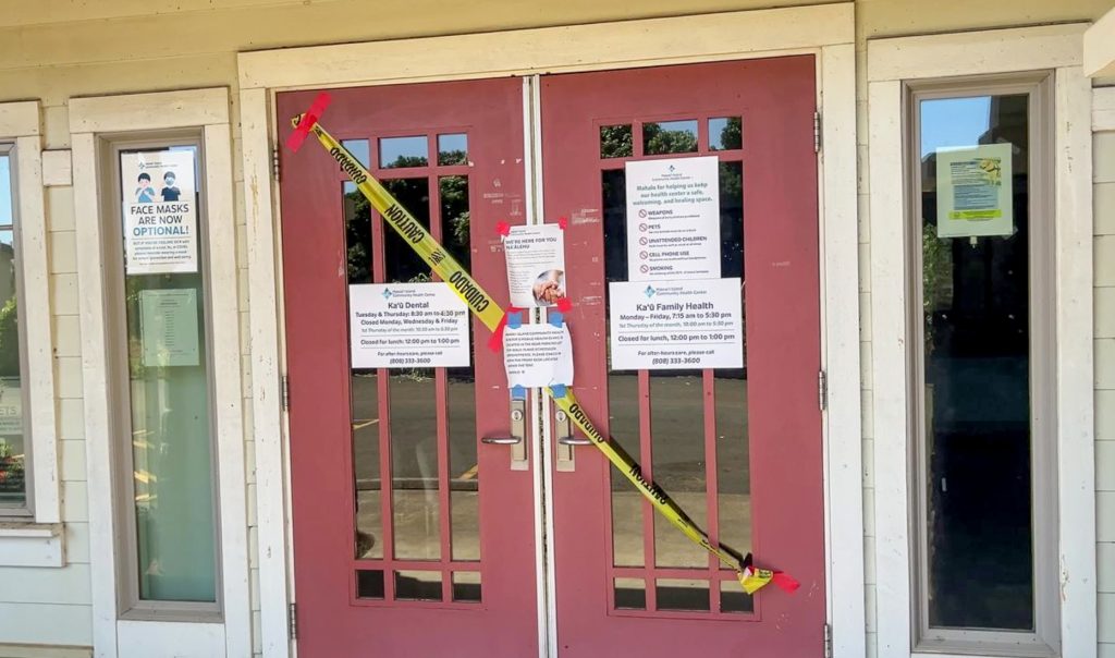 The Kaʻū Family Health and Dental facility underwent extensive damage during Hurricane Lala in August and remains closed. (Photo courtesy: Hawai'i Island Community Health Centers)