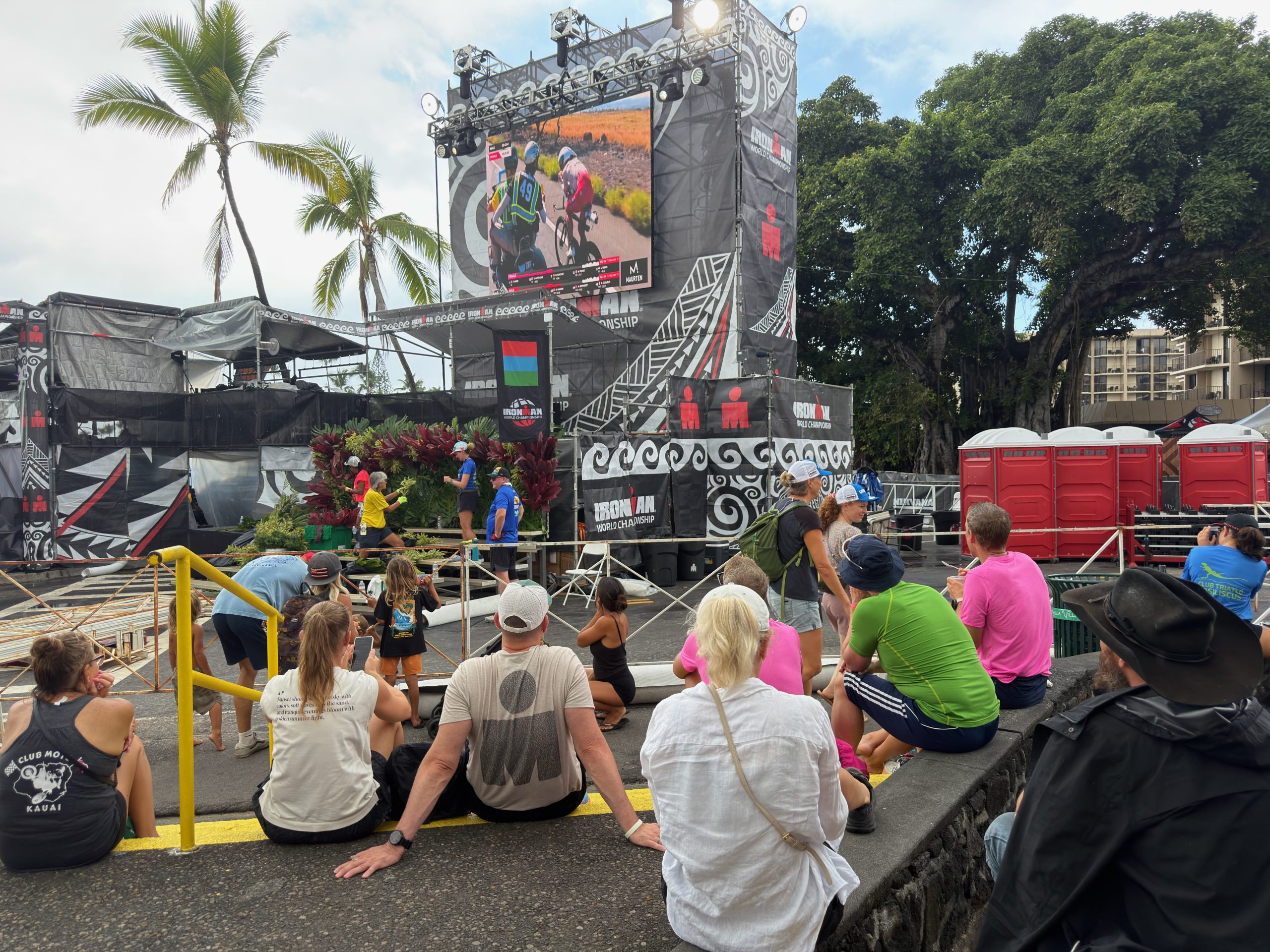 Rain didn’t put a damper on festivities during the Ironman World Championship in Kona