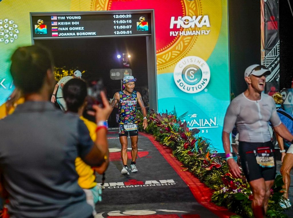 Keish Doi of Kailua-Kona was one of five men from the Big Island to finish the Ironman World Championship in Kona on Oct. 10, 2026. (Tiffany DeMasters/Big Island Now)
