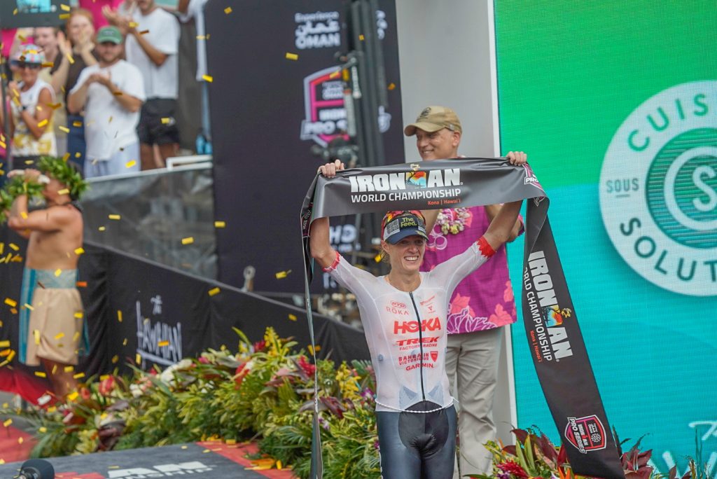 American Taylor Knibb won the 2026 women's Ironman World Championship in Kona on Oct. 10, 2026. (Tiffany DeMasters/Big Island Now)