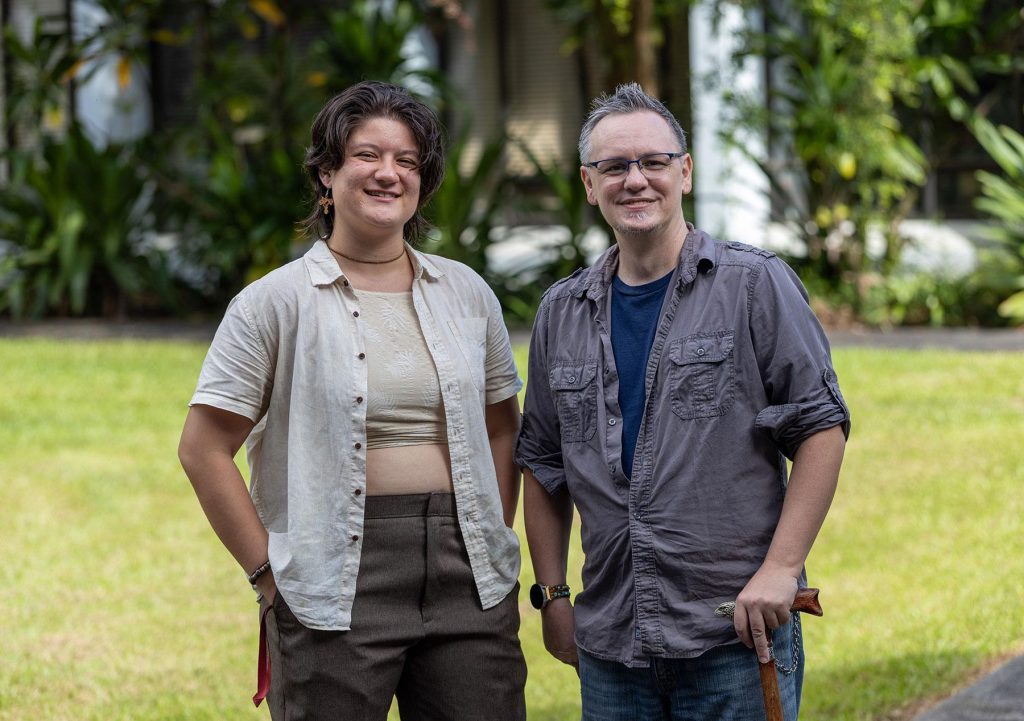 University of Hawaiʻi at Hilo seniors Leilani Jensen and Raven Kromer were Inspired by Polynesian voyagers and traditional Hawaiian farming. (Photo Courtesy: UH Hilo)
